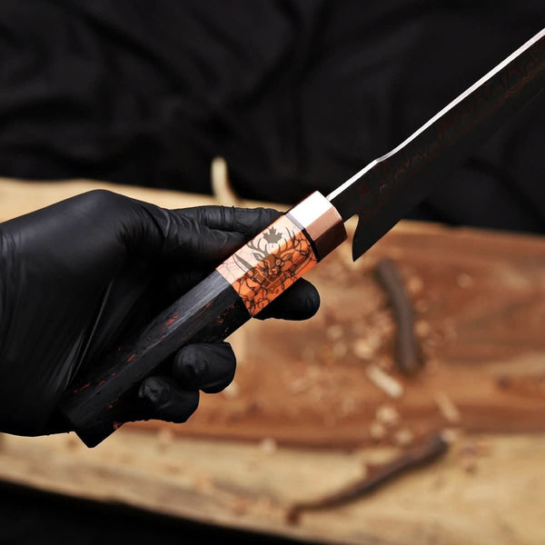 Best Japanese Chef Knife – Premium 8 inch Copper Damascus Blade