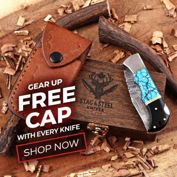 Turquoise Damascus Pocket Knife A Standout Folding Gift Knife Free Gift