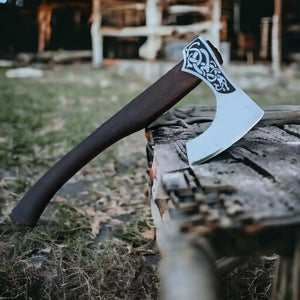 Norse Wolf Viking Axe with Hand Forged Blade