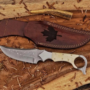 Ringtail knife  with natural camel bone grip