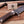 Natural antler horn grip texture macro on Damascus bowie knife