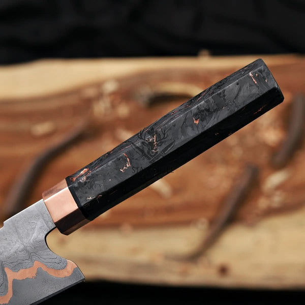 Best Gyuto Knife- 9 inch Copper Damascus chef blade