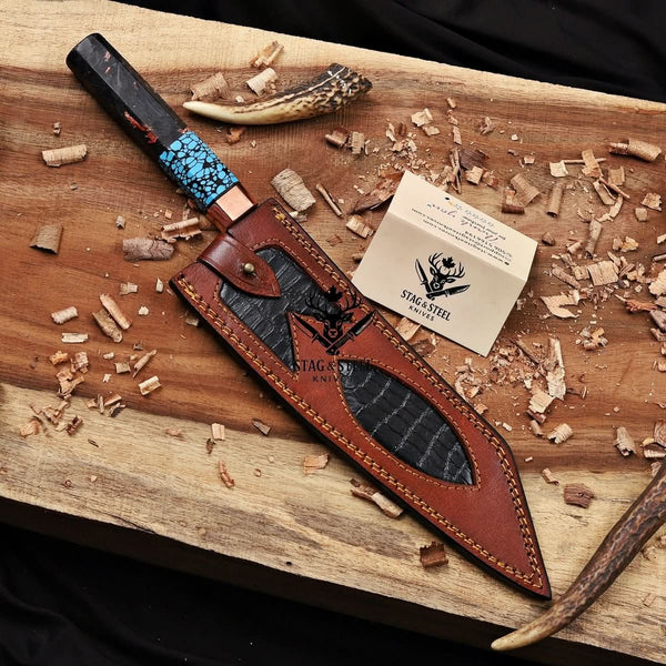 Personalized Cu Mai Damascus Chef Knife  - Carbon Fiber Handle