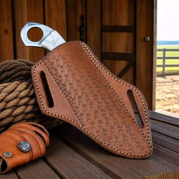 D2 Cowboy Knife with Finger-Ring Pommel