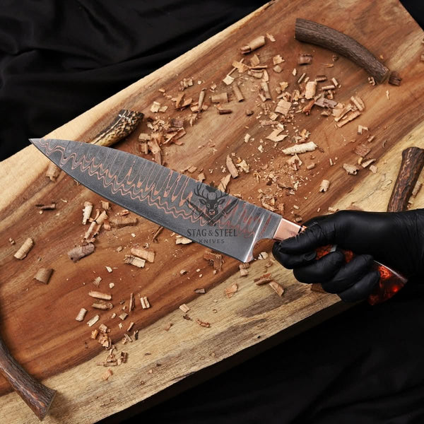 Chefs knife -Custom Cu Mai 9 inch Blade kitchen knife