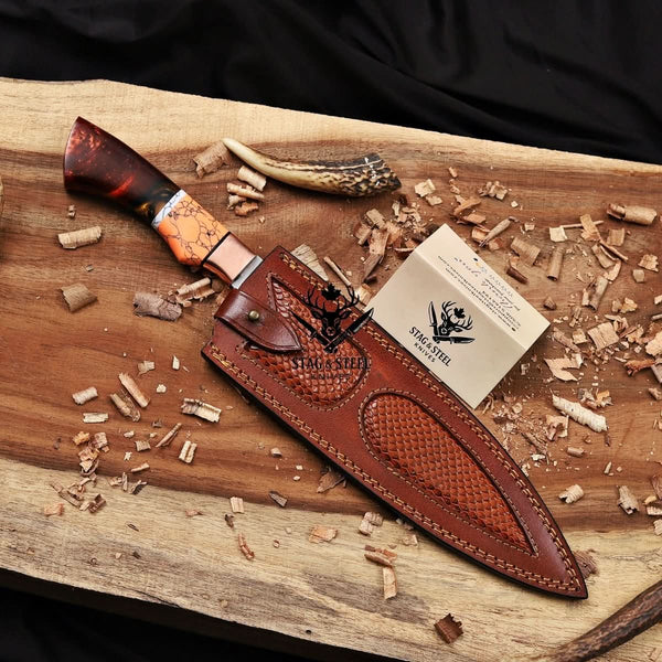 Chefs knife -Custom Cu Mai 9 inch Blade kitchen knife