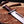 Rosewood grip and steel guard macro on hand-forged D2 bowie knife