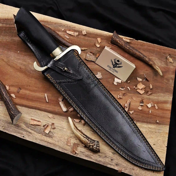 Handmade Alamo Musso Bowie Knife – D2 Steel Blade, Brass Guard & G10 Handle
