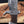 Close-up of Damascus steel guard and blade pattern on Predator bowie knife