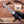 Forged Damascus guard meeting wenge wood handle on hunting knife