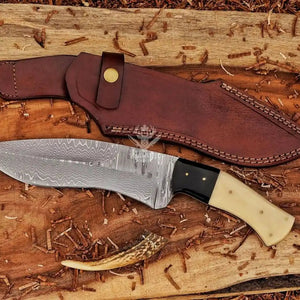 Kukri Bowie knife used for outdoor bushcraft and camping tasks