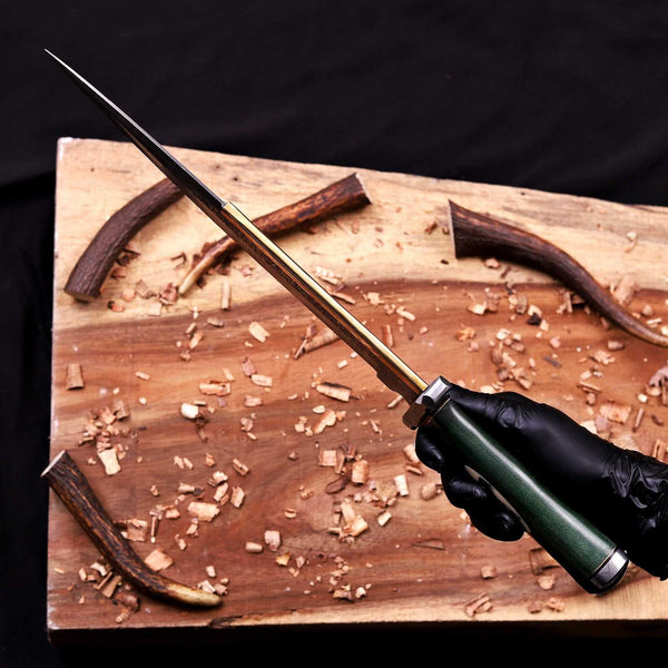 Large 18-inch Arkansas toothpick bowie knife shown for scale