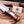 Close-up of rosewood handle grain on Damascus Iron Mistress bowie knife
