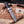 Layered VG10 15N20 Damascus pattern close-up on hunting knife blade